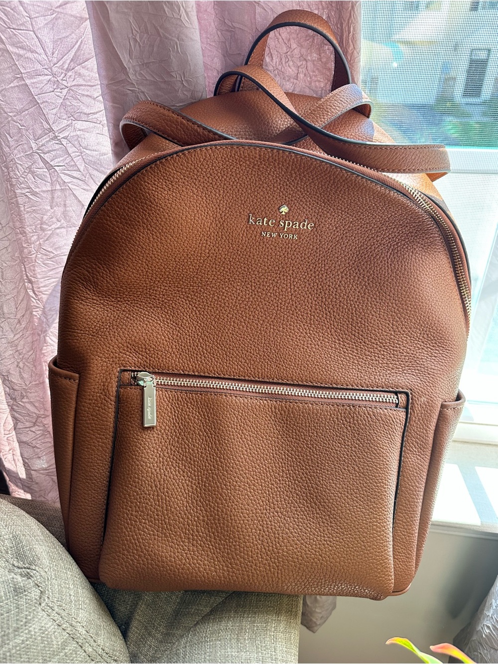 Kate Spade New York Tan Pebbled Leather Backpack